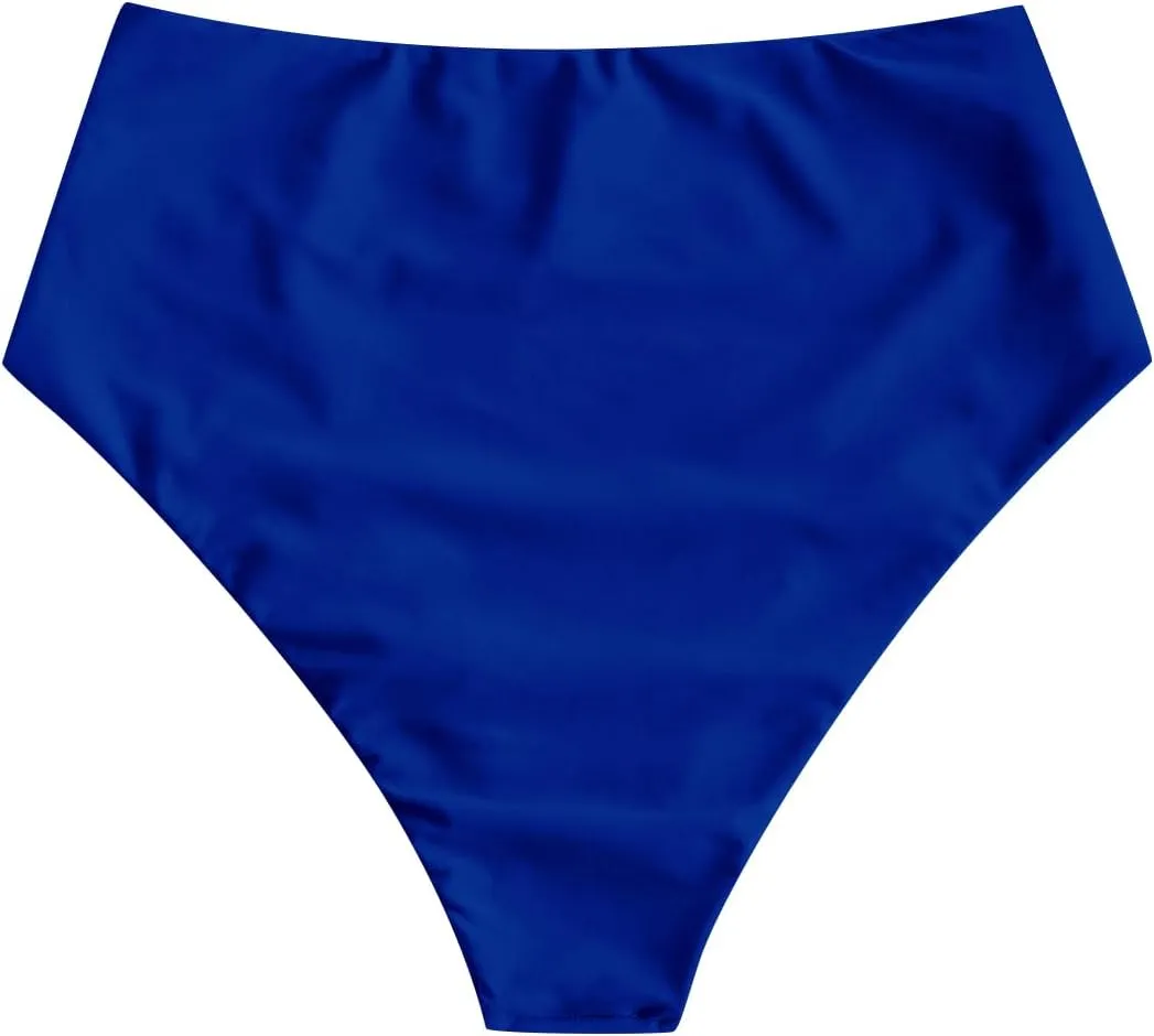 ZAFUL Women High Waisted Bikini Bottoms Ruched Swimsuit Bottom Tummy Control Bathing Suit Bottoms