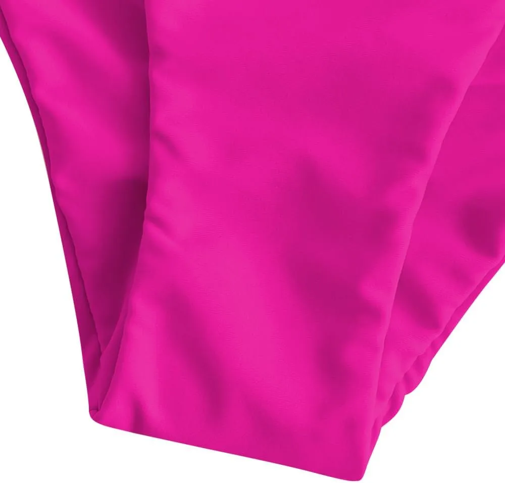 ZAFUL Women High Waisted Bikini Bottoms Ruched Swimsuit Bottom Tummy Control Bathing Suit Bottoms