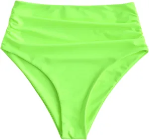 ZAFUL Women High Waisted Bikini Bottoms Ruched Swimsuit Bottom Tummy Control Bathing Suit Bottoms