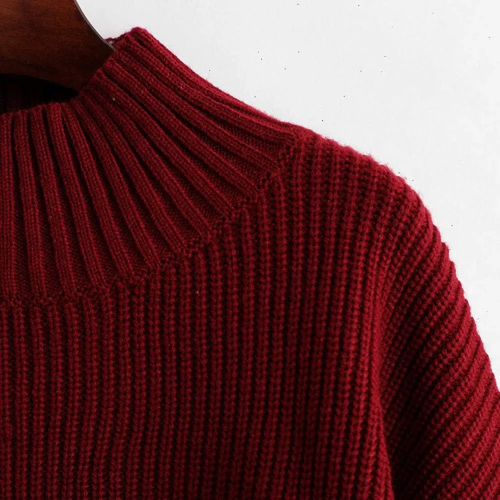 ZAFUL Women's Pullover Sweater Drop Shoulder Plain Knitted Cropped Sweater Pullover Solid Long Sleeve Cropped Tops