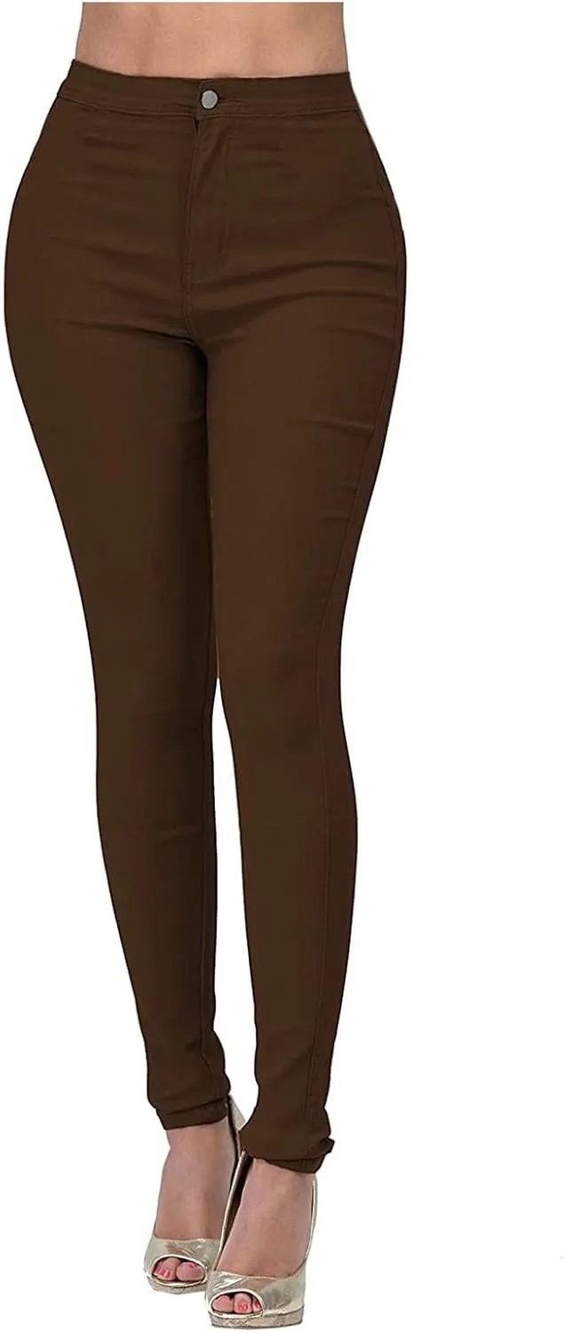 ZYXTIM Dress Pants Womens Stretchy High Waist Cotton Slim Fit Solid Sexy Skinny Pull On Work Jeggings Pants with Pockets