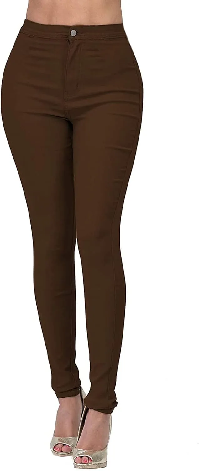 ZYXTIM Dress Pants Womens Stretchy High Waist Cotton Slim Fit Solid Sexy Skinny Pull On Work Jeggings Pants with Pockets