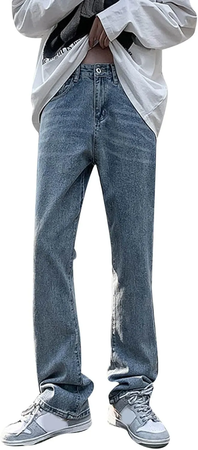 ZYXTIM Mens Retro Relaxed Fit Boot Cut Jean Tapered Stretch Casual Comfort Utility Work Pant Harajuku Streetwear Biker Jeans