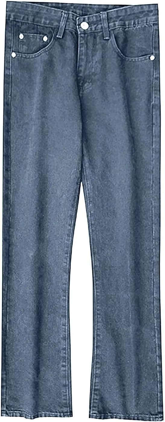 ZYXTIM Mens Retro Relaxed Fit Boot Cut Jean Tapered Stretch Casual Comfort Utility Work Pant Harajuku Streetwear Biker Jeans