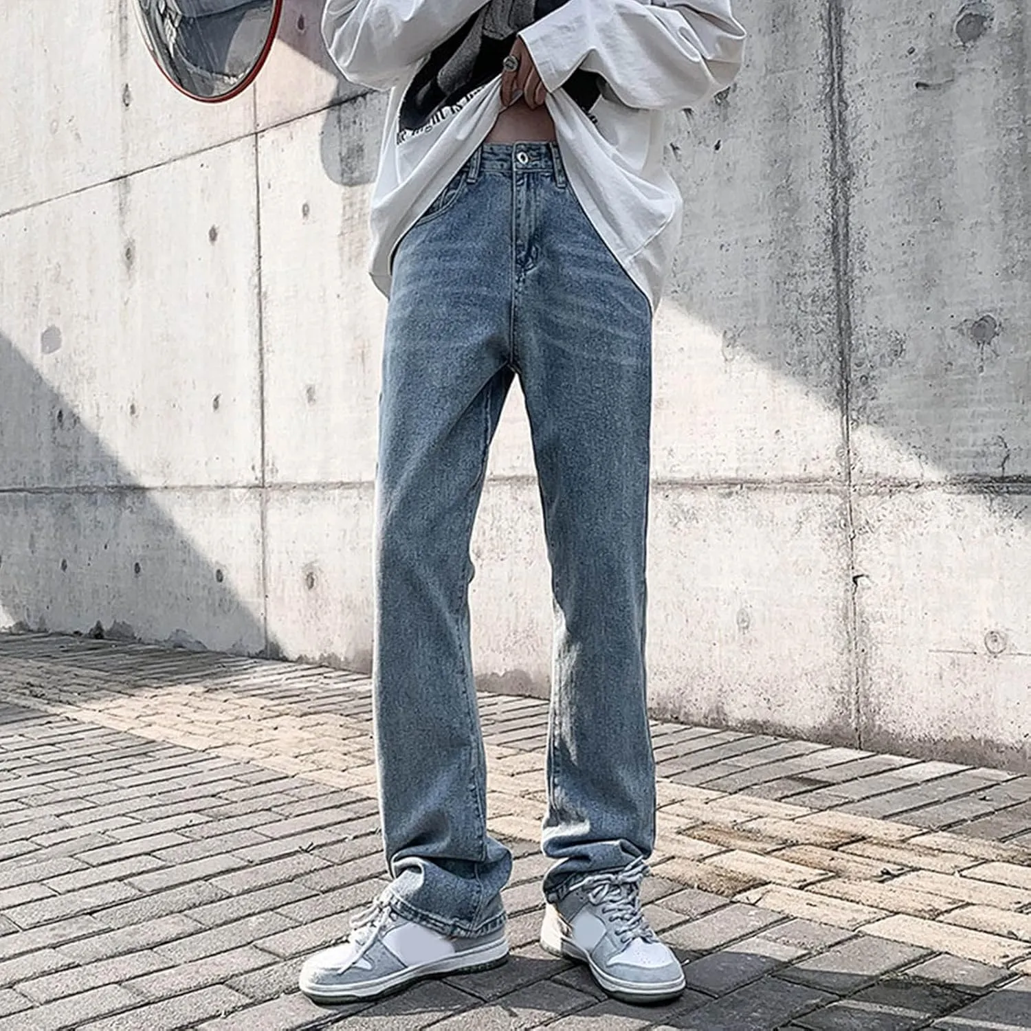 ZYXTIM Mens Retro Relaxed Fit Boot Cut Jean Tapered Stretch Casual Comfort Utility Work Pant Harajuku Streetwear Biker Jeans