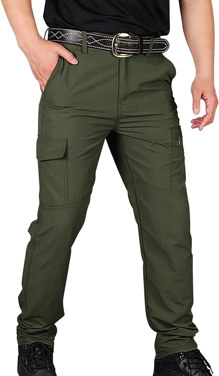 ZYXTIM Men's Tactical Pants, Plus Size Durable Water Resistant Ripstop Cargo Pants, Multi Pockets Stretch Hiking Work Pants