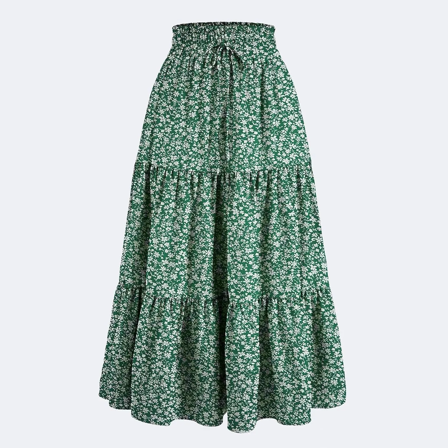 ZYXTIM Women's 2025 Bohemian Long Skirts Tiered Elastic High Waisted Summer Floral Maxi Skirt Vacation Flowy Swing Sundress