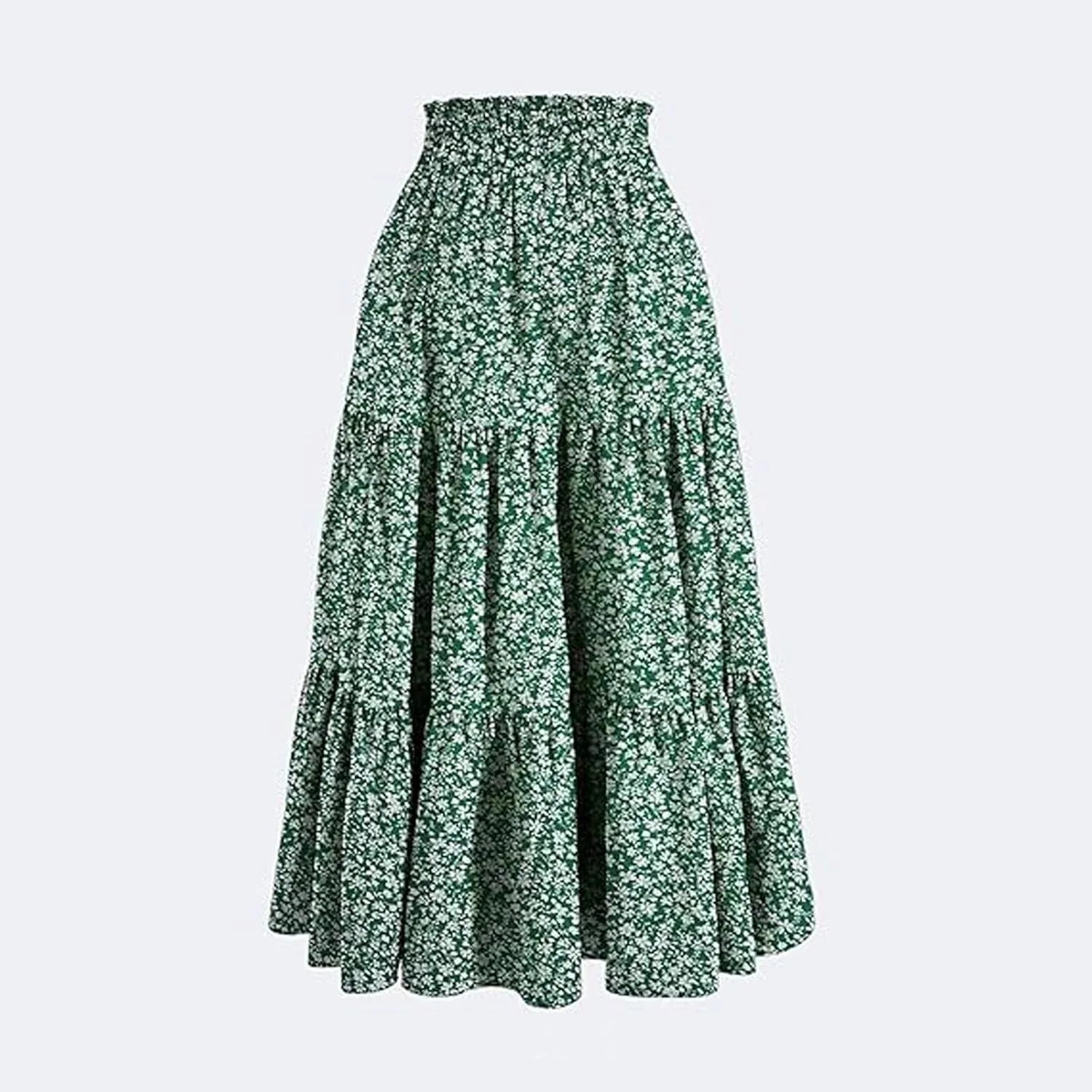 ZYXTIM Women's 2025 Bohemian Long Skirts Tiered Elastic High Waisted Summer Floral Maxi Skirt Vacation Flowy Swing Sundress